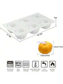 Khuôn silicon hình quả bí ngô 6 khoang, khay nướng bánh cupcake, khuôn làm bánh mousse, khuôn trang trí bánh nhà bếp, khuôn fondant cho lễ Halloween - Nhiều màu - Xem 11