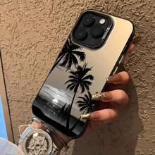夏の夕日の電話ケース  16、15、14、13、12、11 Pro Max、X、XR、XS Max、8、7 Plusに適しています。落下防止マットバックカバー、 16、15、14、13、12、11、XS、XR、X、7、8、12/13 Mini、Plus、Pro Max、SEシリーズと互換性があります。 - 透明な黒 - チェックする 3