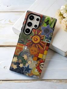 Una elegante funda para teléfono que no incluye cordón ni soporte. Funda para teléfono con diseño de collage retro caprichoso 2 en 1, diseño estético de estrellas, funda protectora de arte abstracto - Compatible con S25/S25 Plus/S25 Ultra/S24/S24 Plus/S24 Ultra/S24 FE/S23/S23+/S23 Ultra/S22/S22+/S22 Ultra/S21/S21+/S21 Ultra/S20 ULTRA/A71/A56/A55/A54/A53/A52/A34/A26/A15/A16/A14/A13/A06 y Phone17,17Air,17pro,17pro,16,16plus,16promax,15Plus,15Pro,15ProMax,14,14Plus,14Pro,14ProMax,13,13Pr - Multicolor 5 - Ver 5