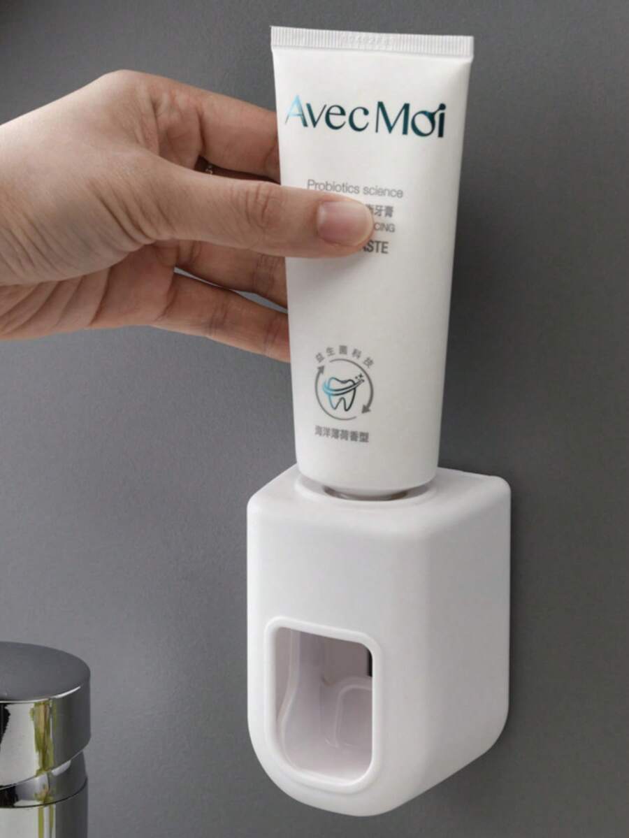 1pc Automatic Toothpaste Dispenser & Toothbrush Holder, Wall-Mounted Toothpaste Squeezer, Bathroom & Kitchen Tool