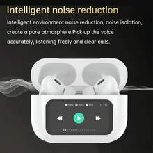 A9 Pro ANC/ENC In-Ear Wireless Earbuds With Long Battery Life Charging Case And Touchscreen Display, Supports Ear Detection, Suitable For Sports And Office Use, Compatible With Android And Apple Devices,Halloween/Christmas Gifts For Friends A9Pro 300mAh