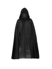 1 件圣诞斗篷连帽中世纪服装女巫威卡吸血鬼万圣节圣诞节角色扮演服装斗篷黑色斗篷万圣节服装