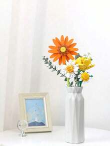 1个8英寸塑料花瓶，折纸风格芦苇草花瓶，纯色塑料花瓶，人造花瓶，适合餐桌装饰、乡村风格、办公室、家居客厅装饰、节日氛围营造，可作为礼物赠送。 - 白色 - 查看 10