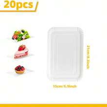 10/20pcs White Paper Party Plates, Lightweight Rectangular Disposable Plates, Large Size Tableware Suitable For Cookies, Cakes, Desserts, Snacks, Appetizers, Holiday Picnics, Party Supplies, Birthday Parties