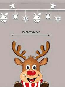 Merry Christmas Vehicle Stickers Waterproof Santa Claus And Reindeer Window Decorations Self-Adhesive PVC Christmas Decoration, Suitable For Glass Metal Ceramic Surface Anime Theme, Disposable Sticker Set - Multicolor - View 3