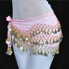 1pcs Bohemian Tassel Belt Pink Belly Dance Skirt Glitter Hip Scarf Dance Dress Belt Waist Chain Women Daily Use - Hồng - Xem 5