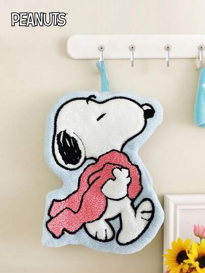 Peanuts 1 PIEZA Toalla de mano/baño de felpa de coral con diseño oficial de  de Peanuts, para colgar en la cocina o el baño. Bordado delicado, suave, cómodo y absorbente con diseño engrosado.