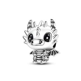 925 Sterling Silver Little Wyvern Pärlor Flygande Drake Berlocker För Armband Halsband Fina Smycken Gåva