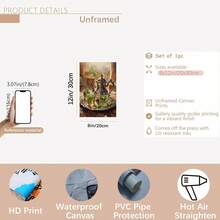 1 件/套摩洛哥茶壶摩洛哥墙壁艺术波西米亚风格绘画，Warecolor 文化地中海装饰印刷品，马拉喀什艺术海报印刷品摩洛哥装饰，无框 - 彩色 - 查看 14