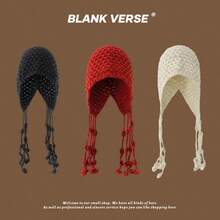 Autumn And Winter Warm Woolen Hat, Hand Woven Hollow Toe Cap, Women's And Stylish Su Ear Protection Sleeve, Knitted Hat