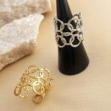 New 18K Stainless Steel Fashion Ring, The Opening Design Can Be Adjusted In Size - 9-prata - View 5