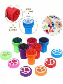 6/12pcs/Vibrant Dog Paw Print Stamps - MiniSelf-Printing Stamps Are Comfortable ToHold, Multiple Colors To Choose From, GreatFor Artwork,DIY Crafts, And Birthday PartiesPerfect Gift For Back To School Season.