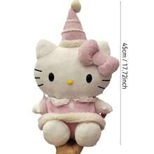 1 件 Sanrio 圣诞节 Hello Kitty 毛绒玩偶，带可爱帽子，Kitty 玩偶靠垫，节日礼物，儿童安抚玩偶，家居装饰枕头，节日礼物 - 粉色 - 查看 8