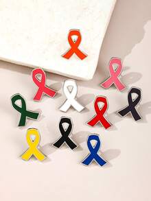 10 件乳腺癌宣传丝带别针徽章 - 银背合金胸针，适用于健康慈善活动、筹款、宣传活动和个人支持 - 展示您的团结和同情心万圣节万圣节配饰教师节 - 胸針 - 查看 4