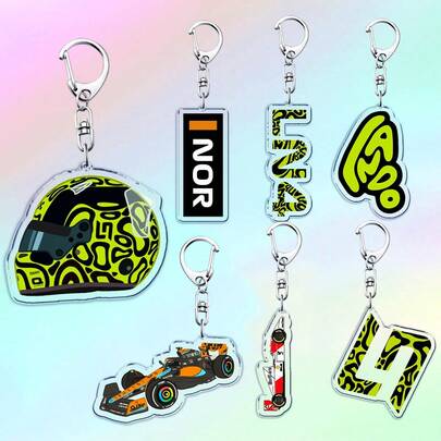Racing Motorsport Keychain, Keyring Accessories, Bag Charms, Lando Driver Keychains, Women's Keyrings, Jewelry, Fan Gift