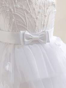 Girls' Trailing Floral Dress, Birthday Party Cake Dress, High-End Formal Dress Suitable For Special Occasions