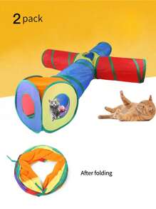 彩虹隧道系列猫隧道 DIY组装 可折叠猫隧道玩具 互动猫隧道玩具 新型智能猫玩具