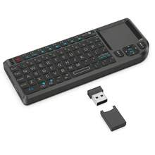 2.4G Mini Wireless Backlit Keyboard With Touchpad Mouse, Rechargeable Lithium Battery, Flashlight, Compatible With PC, HTPC, Projector, Smart TV Box - Black - View 2