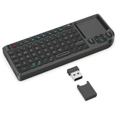 2.4G Mini Wireless Backlit Keyboard With Touchpad Mouse, Rechargeable Lithium Battery, Flashlight, Compatible With PC, HTPC, Projector, Smart TV Box