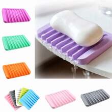 Flexible Silicone Soap Saver, Easy-Clean Ridged Draining Bar Soap Tray For Bathtub & Shower Caddy - Modern Unbreakable & Non-Slip Holder To Extend The Life Of Your Soap Bars,Keeps Bar Dry And Prevents Mushy Soap, Easy To Clean,Bathroom Accessories, Kitchen Accessories, Christmas Decorations