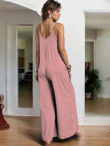 Palazzo Sexy Casual De Tirantes Pierna Ancha De Moda Para Dama - Palo de Rosa I - Ver 5