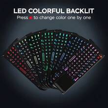 2.4G Mini Wireless Backlit Keyboard With Touchpad Mouse, Rechargeable Lithium Battery, Flashlight, Compatible With PC, HTPC, Projector, Smart TV Box - Black - View 9