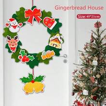 DIY Christmas Wreath Kit - Non - Woven Fabric Decorations For Xmas Party & Home Decor Create - Your - Own Christmas Wreaths - Non - Woven Fabric Craft Kit For Holiday Fun Christmas Non - Woven Fabric Wreath Decor - DIY Hanging Ornaments For Door & Wall