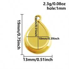 2 pezzi di ciondoli in acciaio inossidabile con forme assortite, inclusi rettangolo, ovale, goccia d'acqua, cuore, quadrato, per fai da te con resina, gocce d'olio, pietre, charms geometrici di alta qualità per la realizzazione di gioielli e decorazioni casual quotidiane