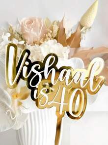 1 chiếc phụ kiện trang trí bánh kem bằng acrylic cá nhân hóa, có thể tùy chỉnh tên và số - Trang trí tiệc sinh nhật, không cần điện, thiết kế nhẹ, phù hợp cho bánh kem, bánh cupcake và các món tráng miệng, đồ dùng tiệc tùng | Mũ trang trí bánh kem cá nhân hóa | Phụ kiện trang trí nhẹ - Nhiều màu - Xem 5