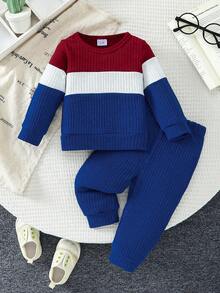 Spring & Autumn Loose Crew Neck Sweatshirt And Comfortable Elastic Waist Pants Baby Boy 2-Piece Set