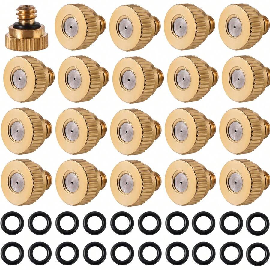 20 Pack Brass Misting Nozzles With 20Pc Brass Misting Nozzles O Ring ...