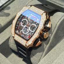 ONOLA Fashion Brand Waterproof Mechanical Watch Automatic Movement Men Luxury Watch Men Wristwatches Diamond Watch Men - màu đen - Xem 3