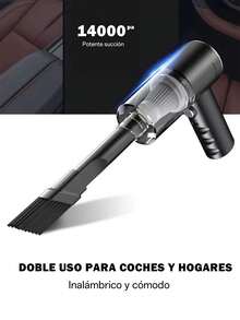 Mini Aspiradora de Mano Inalámbrica Portátil para Carro o Hogar húmedo y Seco Portátil Super Succión,Aspiradora Portatil , Funcionamiento Silencioso, Articulo Basico Para La Limpeza Del Hogar - Negro - Ver 7