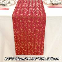 1pc 11.02*108.27inch Christmas Snowman & Christmas Tree Decorative Table Runner, Suitable For Christmas Dining Table Decor, Kitchen, Dining Room Daily Use, Theme Party Decoration, Holiday And Special Event Celebration - Solid Color - View 9