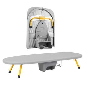 Tabla de planchar plegable premium con portaplancha, funda acolchada desmontable, montaje de pared y mini plancha portátil., Burro de Planchar Plegable Altura Ajustable