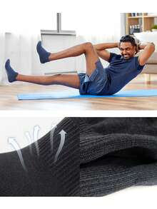 5 Pairs Non-Slip Solid Color Boat Socks, Regular Thickness, Suitable For Home, Hospital, Gym, Pilates, Yoga - Multicolor - View 4