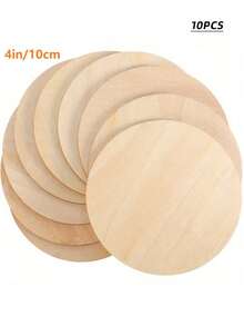 New 10 Pieces Handmade Blank Wooden Decorations, Hand Painted Wooden Decoration Accessories - For DIY Christmas And Holiday Decorations - Versatile Hanging Sign, Suitable For Party And Craft, Christmas Party Decoration, Round Pendant With Hole, Holiday Decoration, Handmade DIY Material, Home Creative Pendant, Hand Painted Wooden Decoration Accessories, Holiday Party Pendant