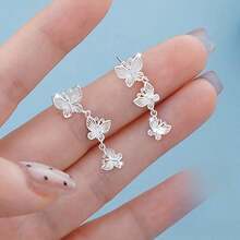 Three Butterfly Earrings, Elegant, Exquisite, Cute And Unique Design Style, Suitable For Daily Wear In Various Occasions