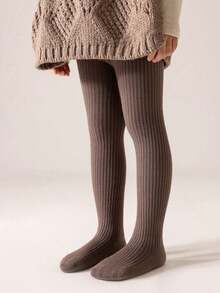 1pc Girls Warm Tights, Solid Color Thick Thermal Leggings, Classic Versatile Soft & Comfortable Stirrup Pants, Suitable For Autumn/Winter Daily Wear Or Holiday Gifts - Multicolor - View 8