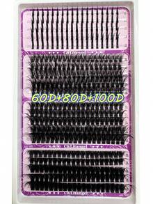 20 Trays 390 Clusters 60+80+100D Individual Eyelash Clusters + Eyelash Glue 10-18mm Mixed Length Fluffy CC/DD Curl Hot Melt Individual Eyelash Clusters 0.05/0.07 Eyelash Extension Wispy DIY Beginner Eyelash Extension Segmented False Eyelashes Artificial Mink False Eyelashes Self-Adhesive False Eyelashes - 黑色 - 查看 12