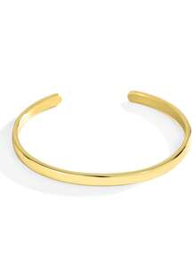 [Golden Cuff Bangle] 14K Golden Plated Adjustable Open Cuff Bangle - Charm-In Minimalist Band Bracelet - Elegant Golden Jewelry - Thoughtful Friendship Gift For Women