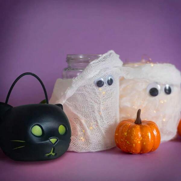 3 pièces Seau à bonbons citrouille d'Halloween/Bocal à bonbons chat noir, seau à bonbons portable pour le tour des friandises, seau à citrouille amusant, seau d'emballage de bonbons pour fête d'anniversaire thème Halloween, seau de rangement de bonbons pour la maison