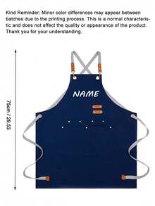 Customized Canvas Apron With Pockets, Personalized Text And Photo Apron, Unisex Work Apron, Suitable For Hair Salon, Nail Artist, Barista, Baker, Gardener, Makeup Artist, Adjustable Pink Apron, Unisex Customized Cooking Apron - Multicolor - View 8