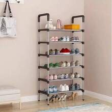 Estante Organizador de Zapatos 5-6 Niveles, Armable con Puerta, Ahorrador de Espacio para Hogar - Negro - Ver 2