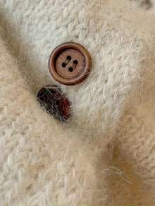 Áo khoác cardigan nữ tay dài dáng suông, màu trơn, có mũ, kiểu dáng thường ngày, thích hợp cho mùa thu/đông. - Màu Khaki - Xem 5