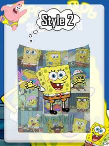 SPONGEBOB Spongebob SquarePants Coral Fleece Blanket, Bring The Warmth Of Bikini Bottom Home! It Is Suitable For Warm Companionship While Watching TV On The Sofa, A Considerate Little Blanket For Office Midday Rest, A Cartoon Decoration In Children's Rooms, A Photo-Taking Tool For Camping And Picnics, And Has Multiple Uses. It Can Be Used As A Nap Blanket, Sofa Blanket, Air-Conditioned Quilt Or Picnic Mat.