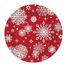 10pcs Christmas Party Supplies Dinnerware Packs Red Snowflakes Plates Napkins Cups Christmas Snowflakes Tableware Set For Winter Holiday Birthday Xmas Party Supplies Merry Christmas Decorations - Multicolor - View 4