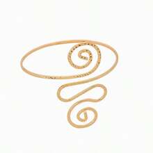 Hot Adjustable Cuff With Spiral Wire, Stacking Bracelet, Simple Pattern, International Jewelry, Wholesale Bracelet - Gold - View 8