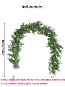 200cm-Artificial Norfolk Pine Garland Real Touch, Christmas Decorations Garland,Christmas Garland - Cedar Garland - Cypress Garlands - Real Touch Pine Garlands - Garland Christmas Decorations For Home Dining Table Mantel Porch Winter Christmas Decor Home Decor Room Decor