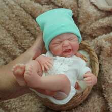 7 Inch Reborn Baby Doll , Silicone Doll Boy , Mini Realistic Newborn Baby Dolls Silicone Full Body With Feeding Accessories ﻿ - White - View 1